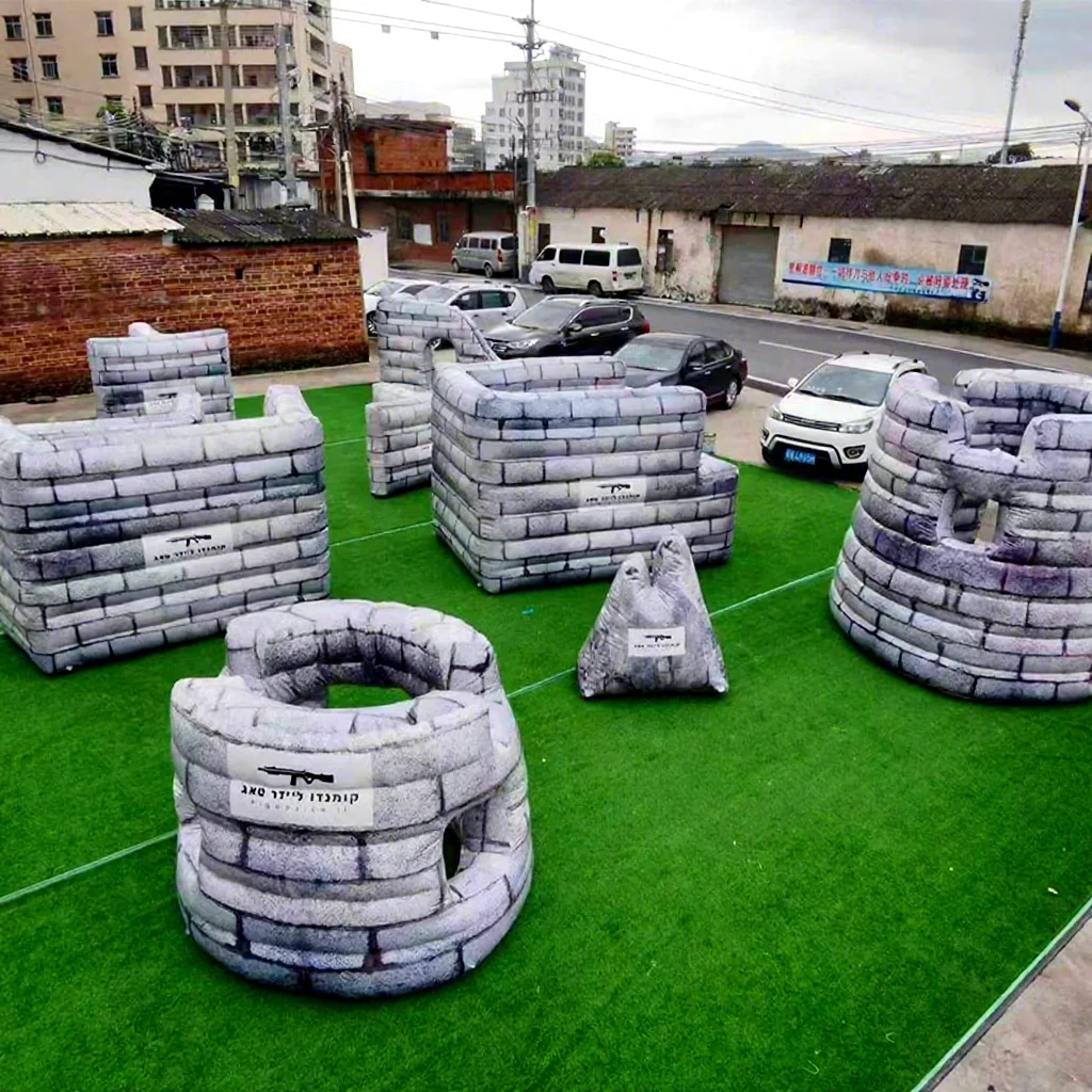 New Design Inflatable NERF Wars Battle Arena Air Field Paintball Bunker Inflatable Paintball Bunker Obstacle
