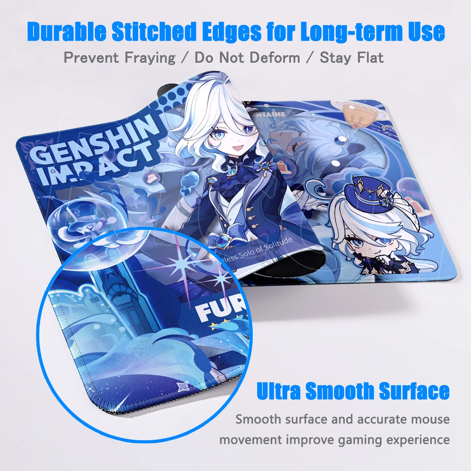 جديد خلفية مكتب حصيرة أنيمي الألعاب Furina Neuvillette Flins Nefer XXL كبير Genshin تأثير ماوس الوسادة عدم الانزلاق لوحة المفاتيح ماوس