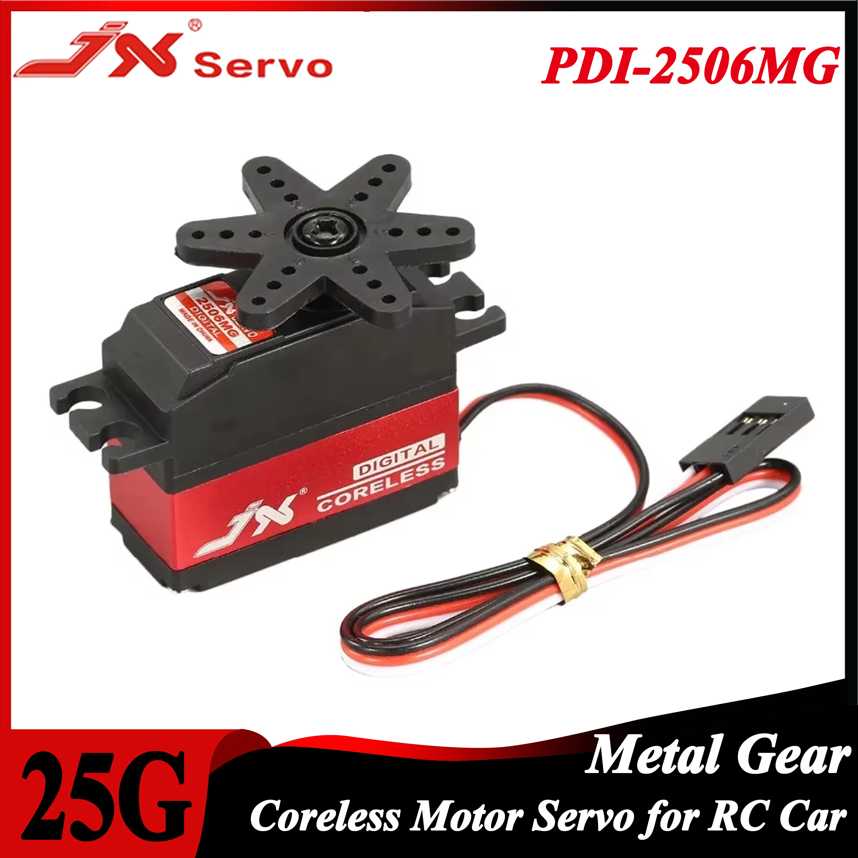 JX Servo PDI-2506MG 25g Metal Gear 6.6kg Torque Coreless Motor Servo for RC Car Airplane 450 500 Helicopter Fixed-wing WLtoys