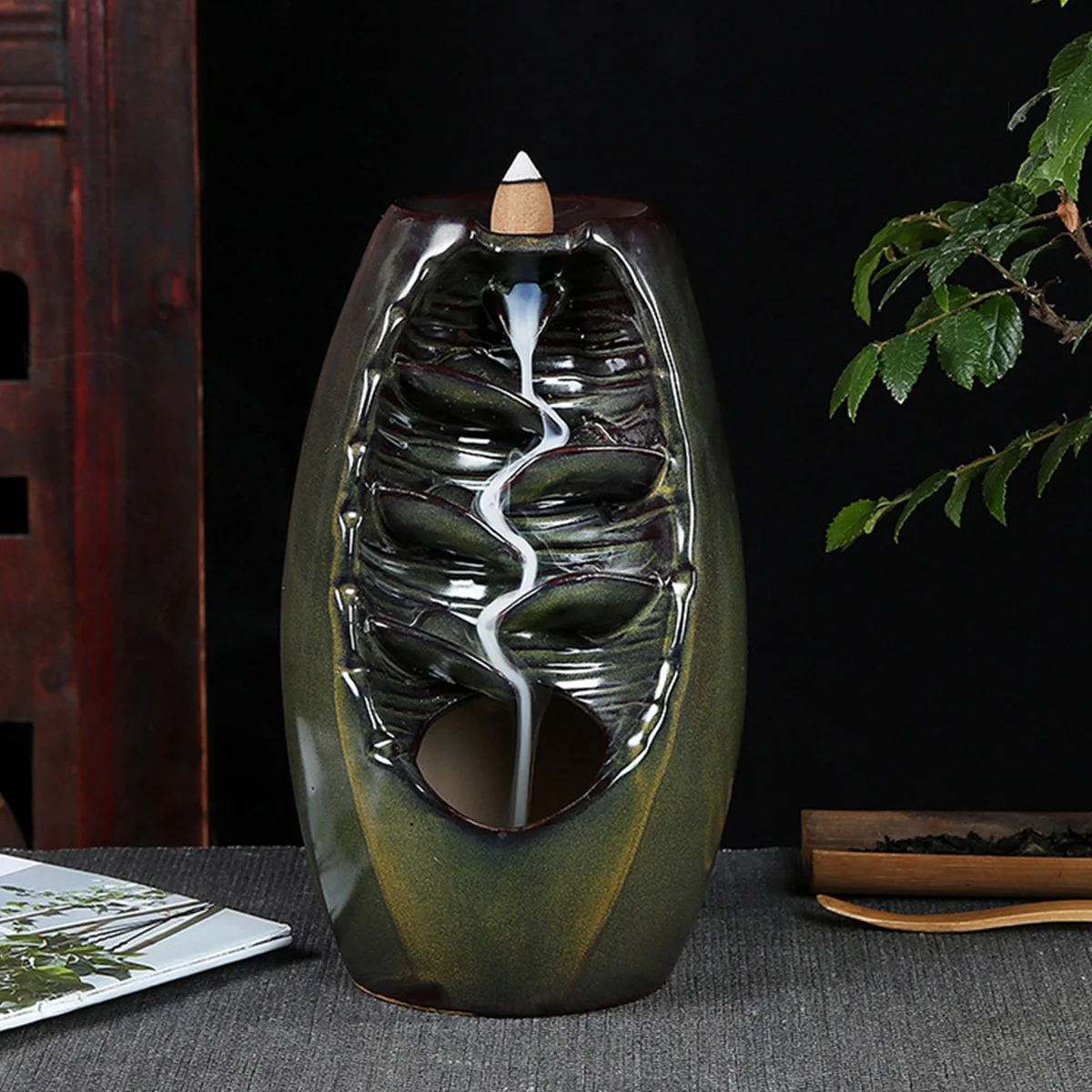

Incense Burner Waterfall Holder Backflow Aromatherapy Ornament Home Decor Supplies