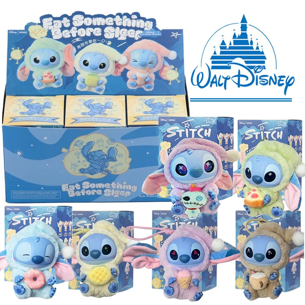 

Disney nuevo Stitch Eat Before Sleep Series слепая коробка виниловая подвесная сумка милая плюшевая кукла загадочная игрушка