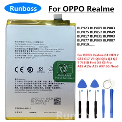 Originale BLP809 BLP887 per OPPO Realme GT NEO 2 3 GT2 C17 V3 Q3i Q3s Q3 Q2 7 7i 8 8i trova X3 X5 Pro A15 A15s A35 A97 5G batteria