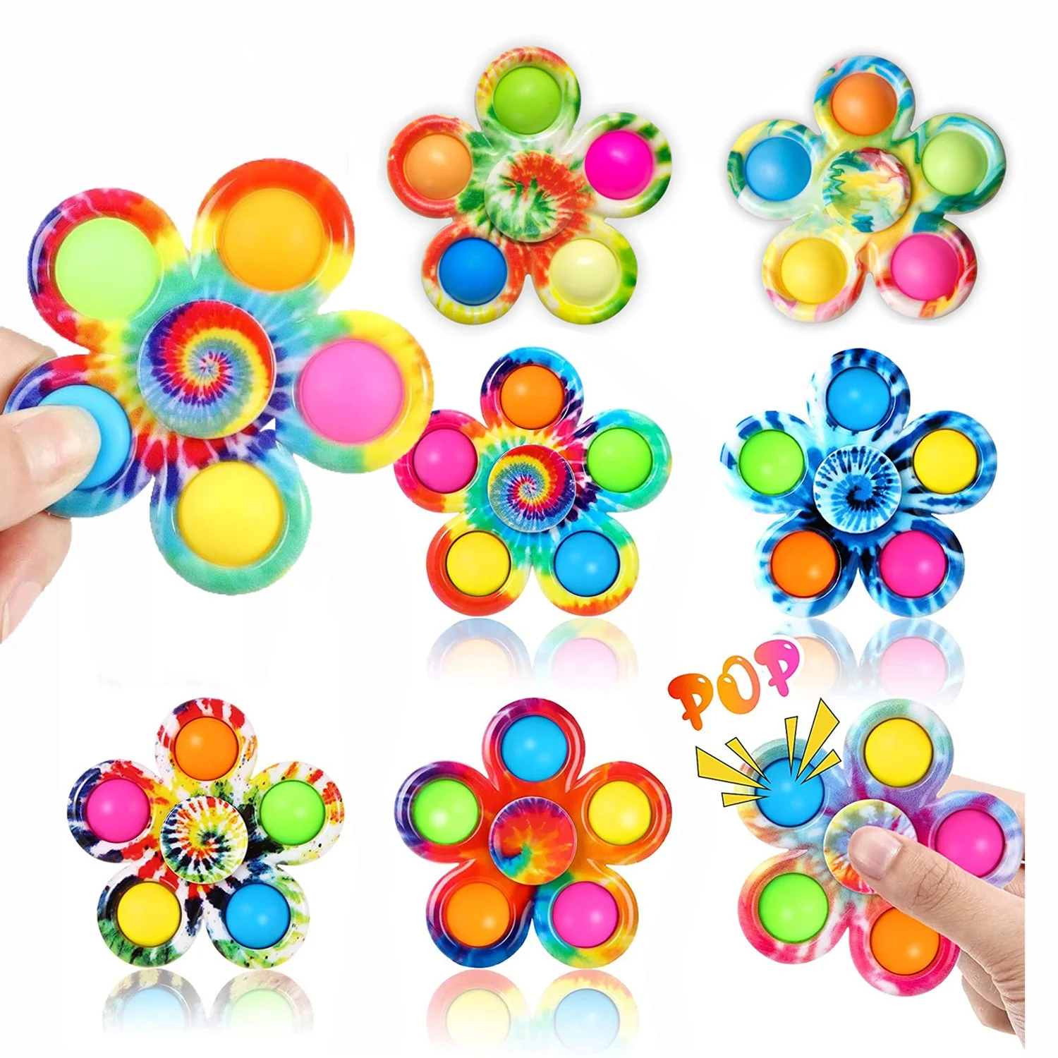 Colorful Bubble Gyro Fidget Spinner Finger Bouncing Toy Pressing Bubble Spinner ADHD Children's Anxiety Relieves Stress