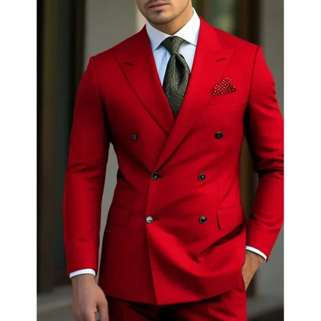 man 2 piece outfit set Pointed collar high-quality slim jackets men's suit with peak lapel for wedding Summer beach 5 man 2 piece outfit set Pointed collar high-quality slim jackets men's suit with peak lapel for wedding Summer beach 5