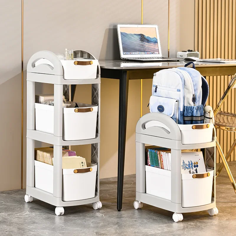 

Mobile Snack Bag Storage Rack Under The Household Table Layered Bookshelf For Children Multi-functional Bathroom Storage Shelf