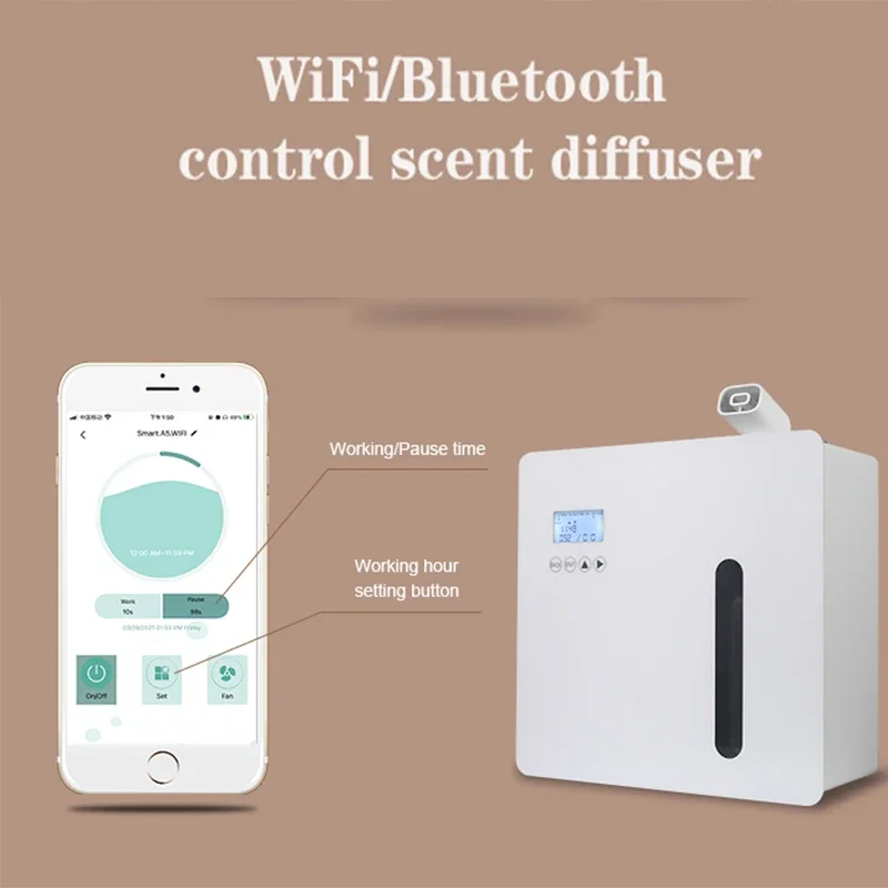 Hotel Lobby Smart Essential Oil Diffuser App Control Waterless Aroma Diffuser 3000m³ Scent Machine Aromatherapy Air Freshener