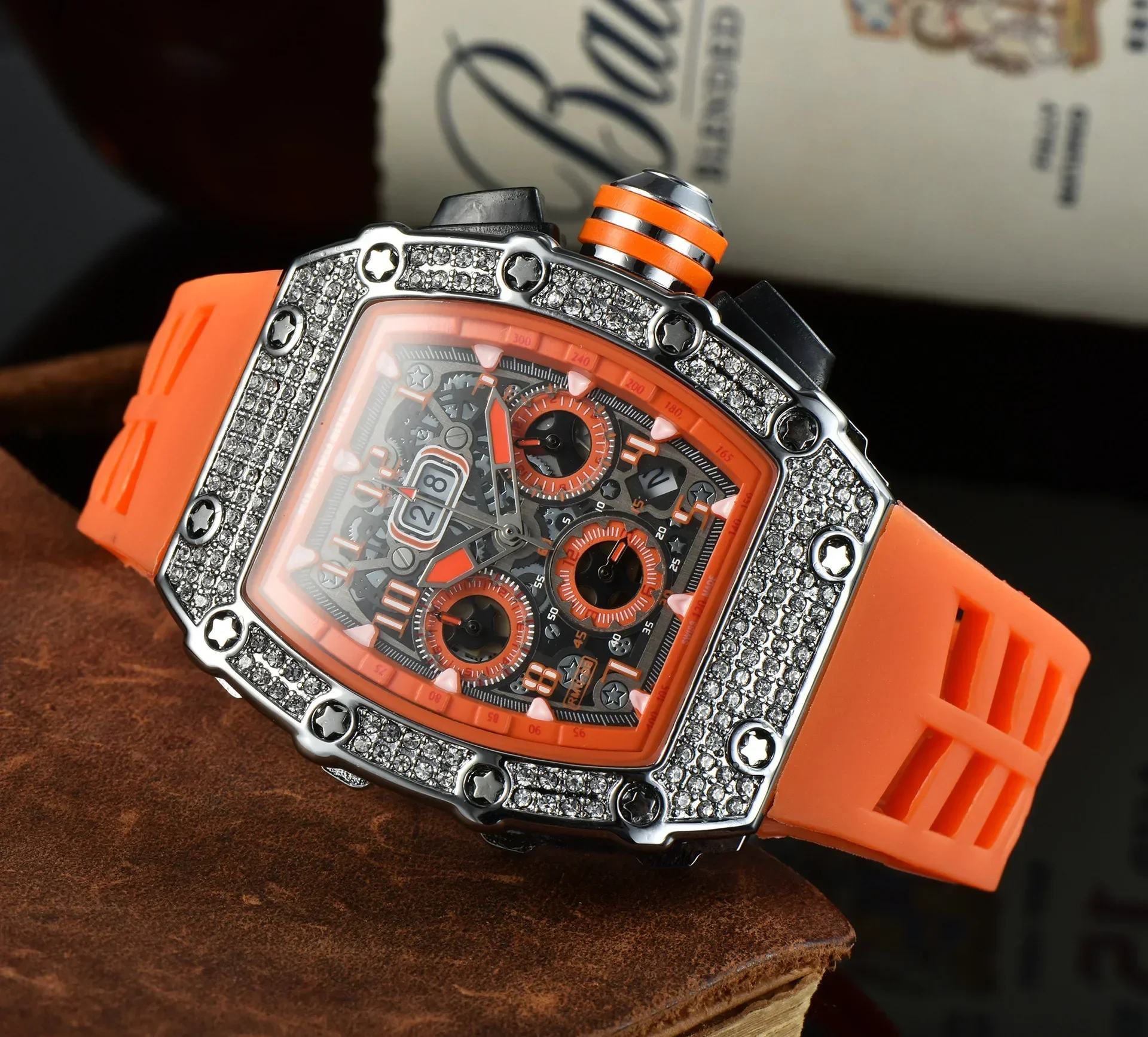 Jam Tangan Olahraga Bisnis Merek Mewah Multifungsi Pria 2025 Jam Tangan Berlian Kuarsa Tidak Biasa untuk Jam Tangan Pria Reloj Hombre