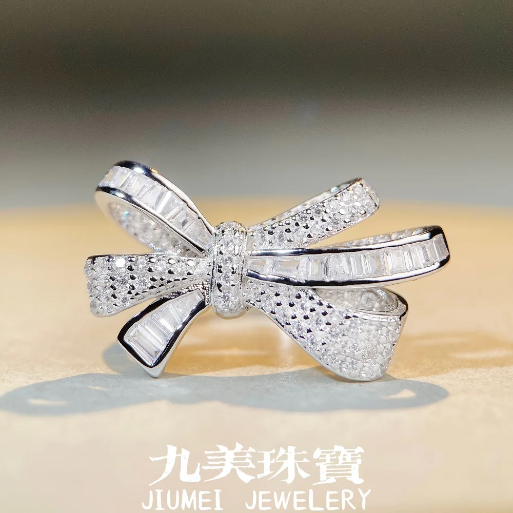 Anillo Brogan con Diamantes y Circonitas, Anillo de Ilusión de Mariposa, Colgante de Lujo, Anillo de Platino PT950, Artículo para Mujer