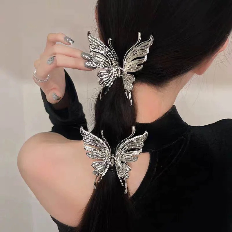 Butterfly Hair Claw Gothic Metal Hair Clip Lightning Irregular Claw Clip Crab Hairpin Barrettes for Women Headwear Accessories