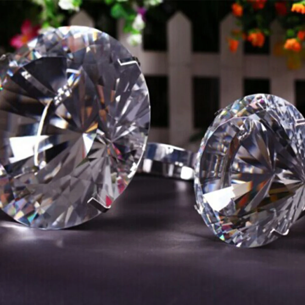 

Diamond Ring Shape Desktop Ornament Decorative Craft 100mm Decoration for Home Office Living Room Ornament