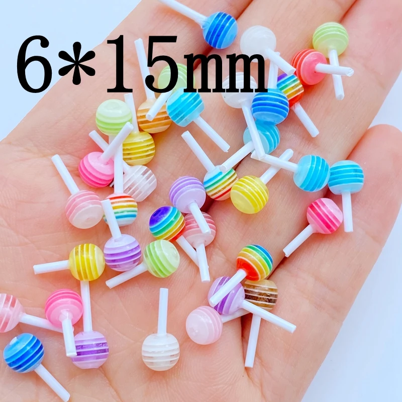 40pcs 3D Charms Kawaii Mini Lollipo Nail Rhinestones Gems Glitter Acrylic Nail Art Jewelry Manicure Nail Decoration Accessories