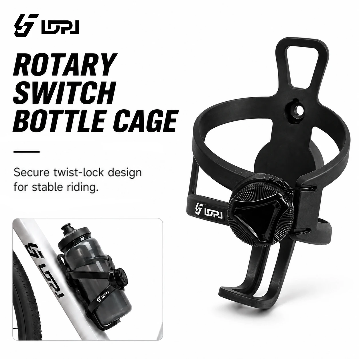 LDPJ Bicycle Kettle Holder, Knob Adjustable to Accommodate More Different Sizes of Kettles, with Hidden Small Space