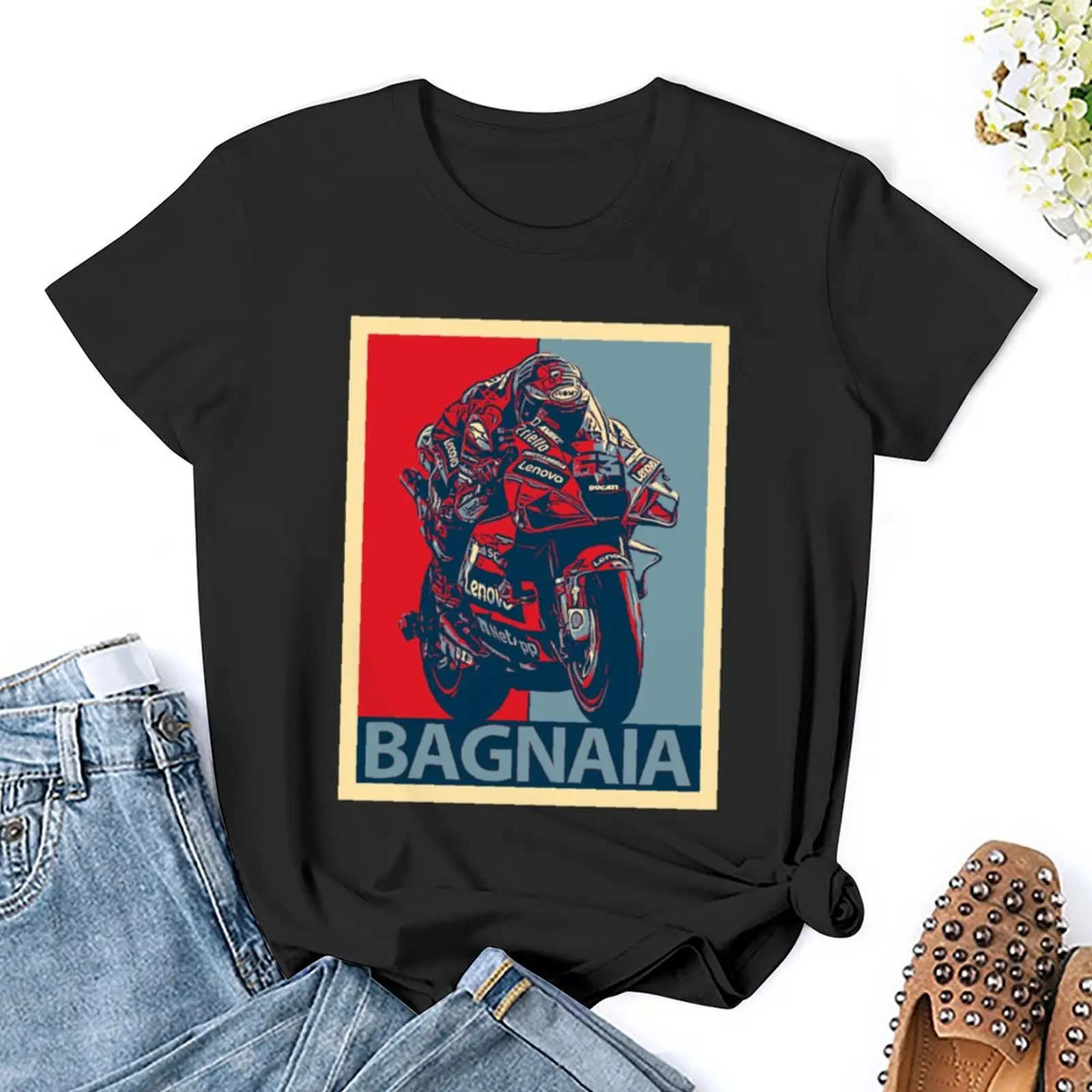 Francesco Bagnaia T-Shirt Blouse aesthetic clothes animal print shirt for girls tops Women's t-shirt