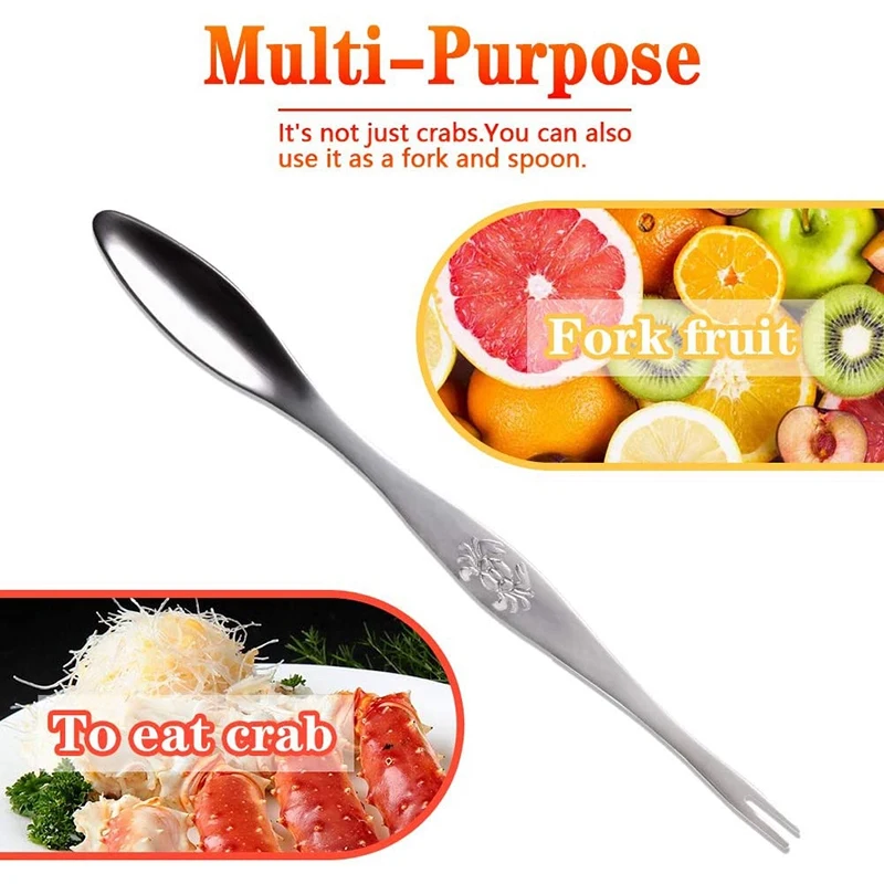 A27F-7 Pcs Seafood Tools Set Includes 2 Crab Crackers, 2 Lobster Shells, 2 Crab Forks/Pickles And 1 Seafood Scissors