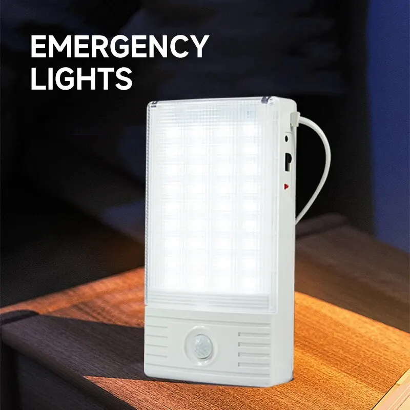 Motion Sensor LED Emergency Light Fire Emergency Luminaries Indoor Home Wall-mounted Rechargeable Lantern Automatic Exit Lamp
