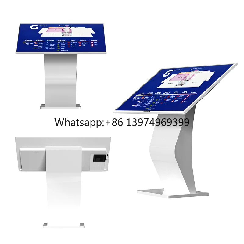HUSHIDA Smart Touch Screen LCD Advertising Interactive Floor Stand  Digital Signage Kiosk Display Horizontal for Wayfinding