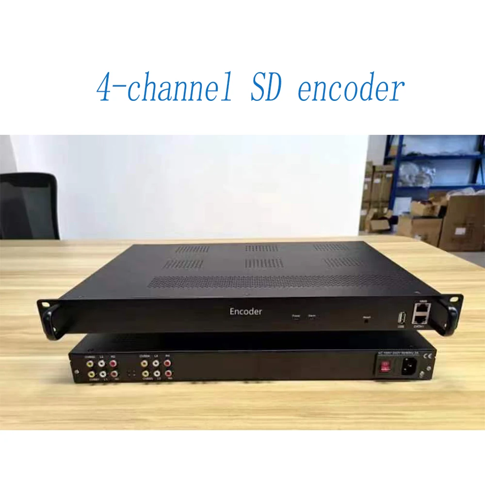 4 8 Channel SD Encoder, Audio and Video Converter AV to IP Broadcast TV Transmission Equipment CVBS encoder