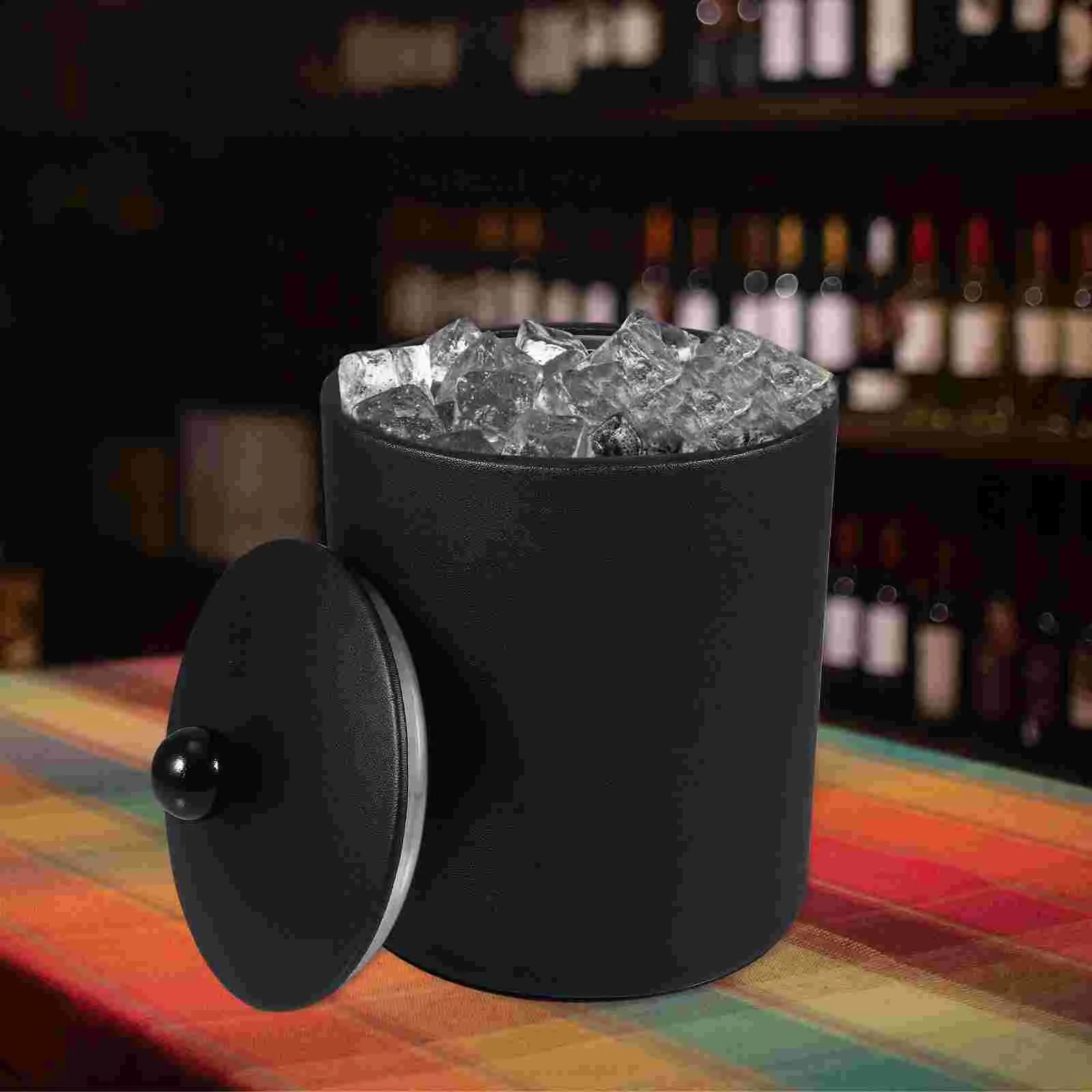 

Tumbler Accessories Stainless Steel Ice Bucket Beverage Bottle Bar Cocktail Beer Black Cooling