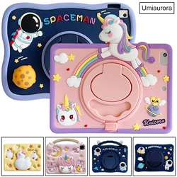 For Xiaomi RedMi Pad SE 11 Pro 12.1 8.7 Mi Pad 5 6 Pad7 Pro 11.2 inch 2024 Kids Cartoon Handle Stand Cover Silicone Tablet Case