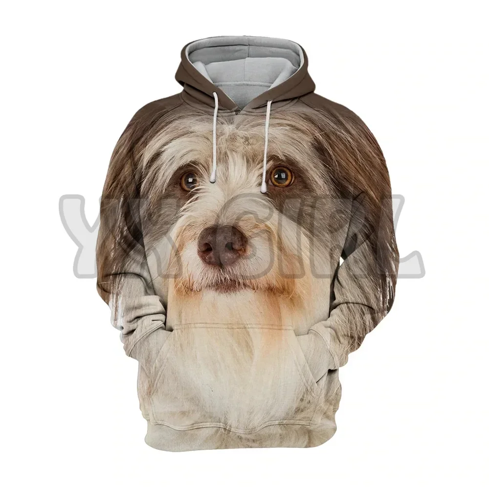 

2024 Animals Dogs Bearded Collie Dog Looking Up 3D Printed Hoodies Unisex Pullovers Funny Dog Hoodie Casual Street Tracksuit