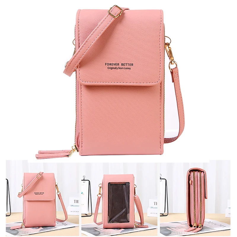 Geestock zadig Women\'s Touch Screen Cell Phone Shoulder Bags Soft Leather Wallet Purse Woman Strap Handbag Female Crossbody Bag