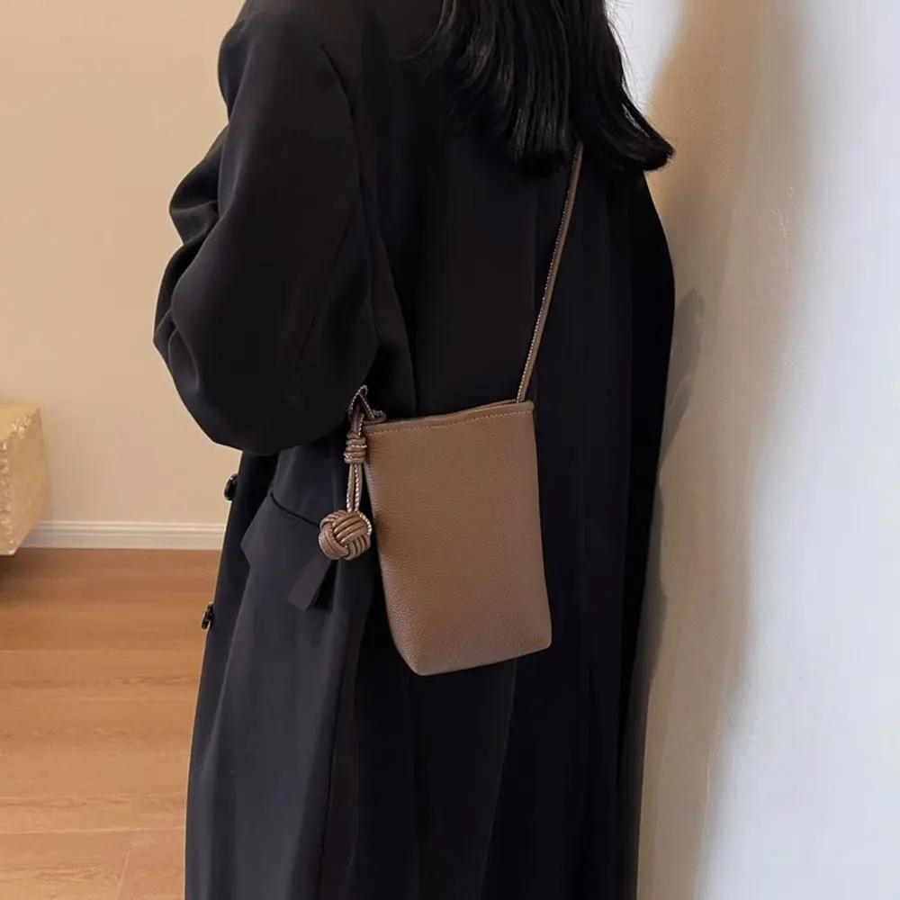 Versatile and Artistic Small Round Ball Pendant, Super Popular Crossbody Phone Bag, Soft Leather Cute Mini Bag for Women view 3