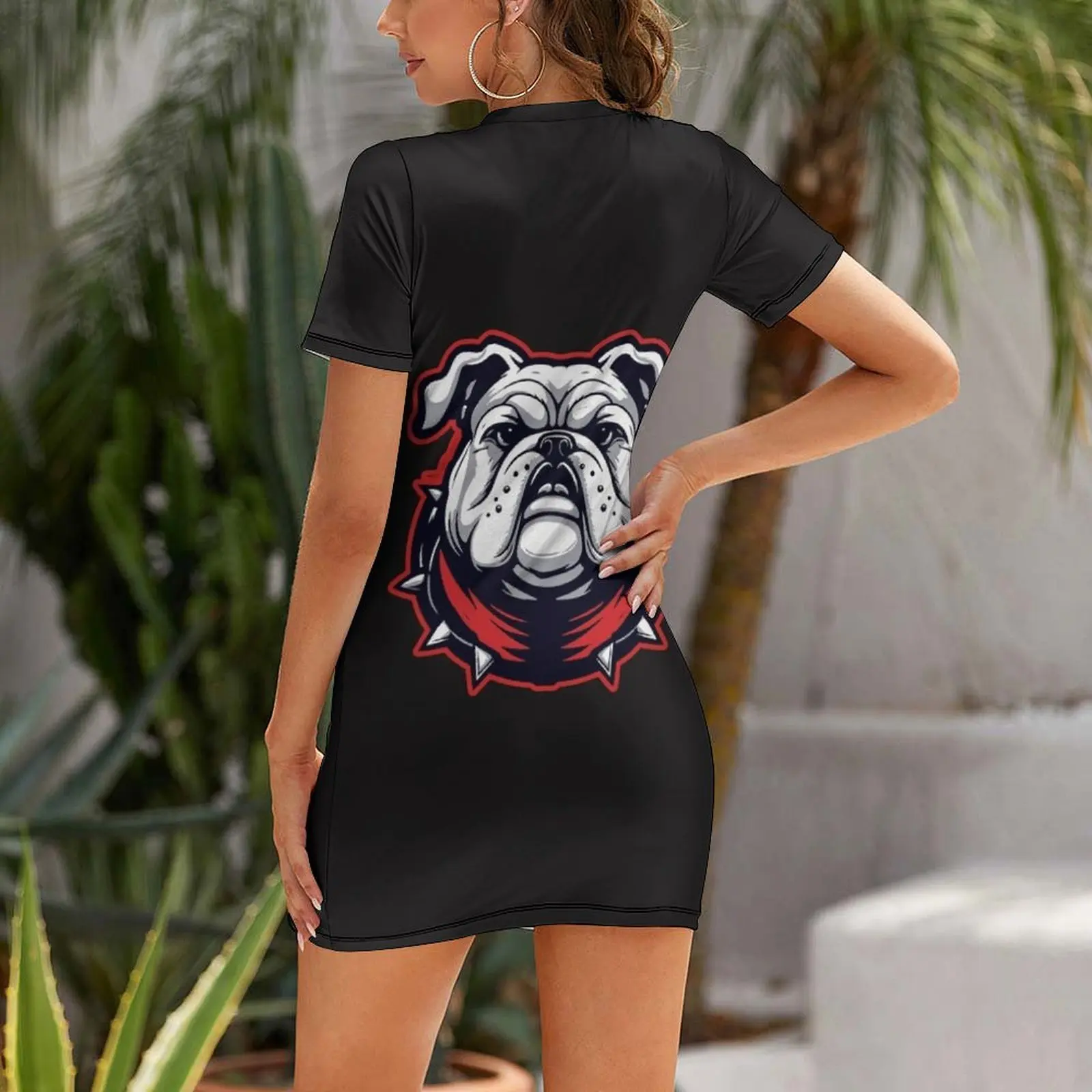 Bulldog Short Sleeved Dress sexy dress for women Long dresses ladies dresses for women 2025