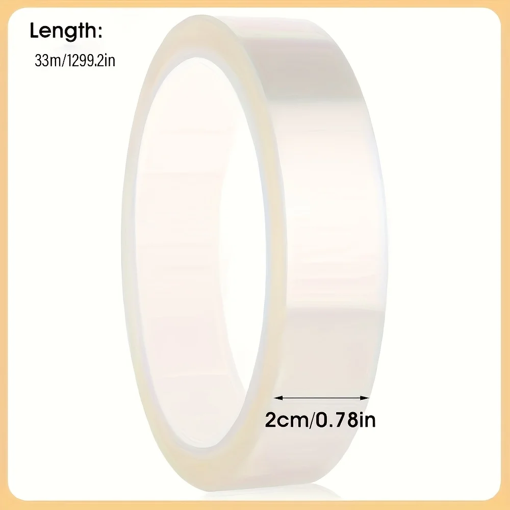 Transparent Heat‑Resistant Heat Press Tape, High‑Temperature Transfer Tape for Sublimation Printing, Compatible with Tape