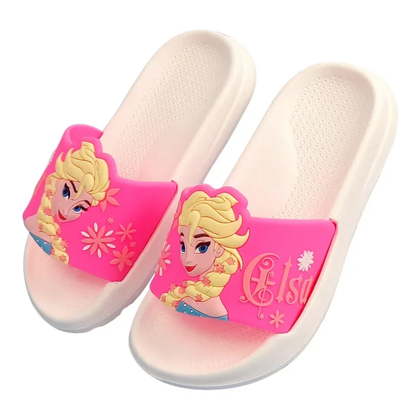 2024 Disney Princess Frozen Elsa Summer Children\'s Slipper Kids Sandals Girls Beach Shoes Waterproof Slippers