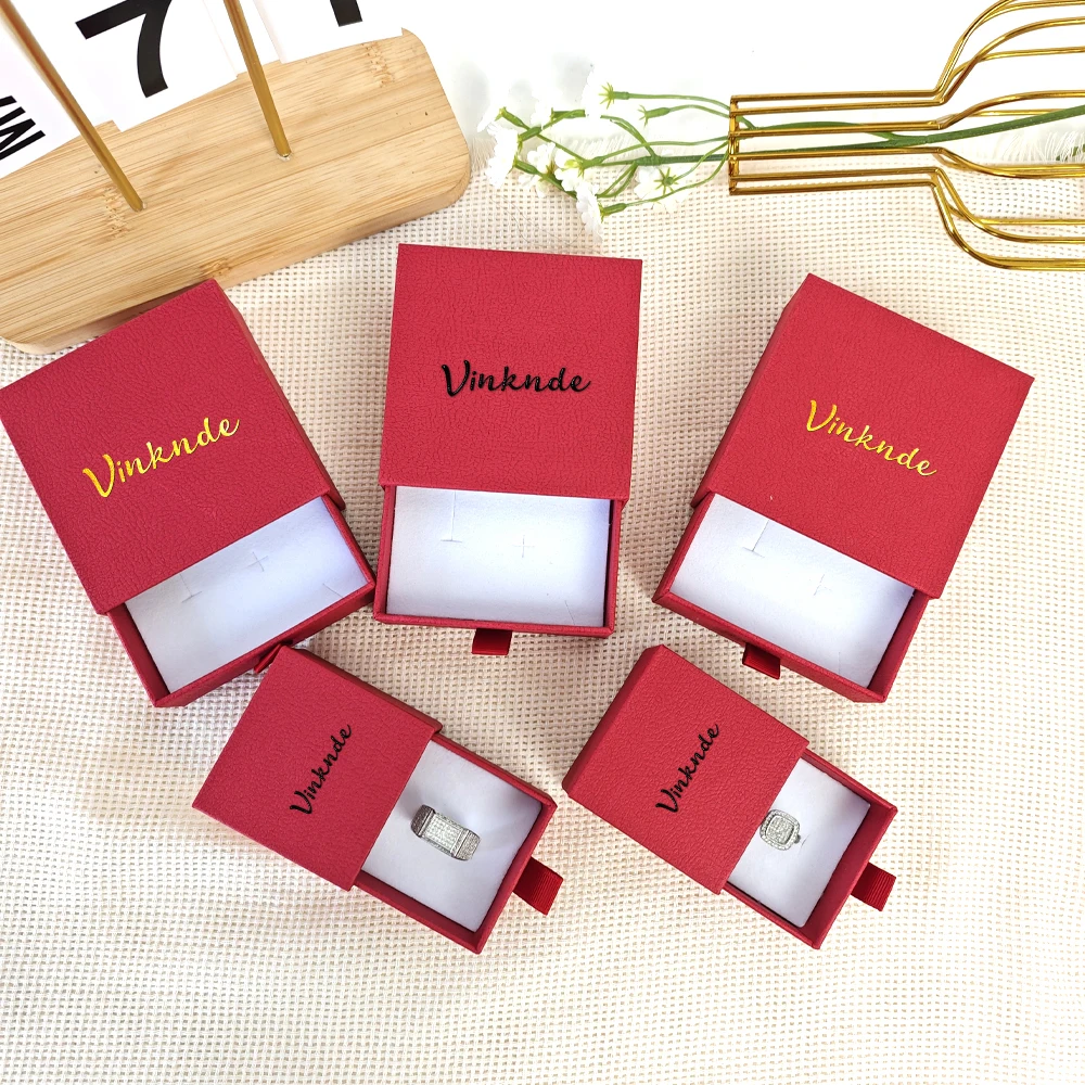 

Custom Luxury Rigid Paper Jewelry Box with Logo Sliding Drawer Wedding Gift Packaging Boxes for Necklaces Bracelets Ring Earring