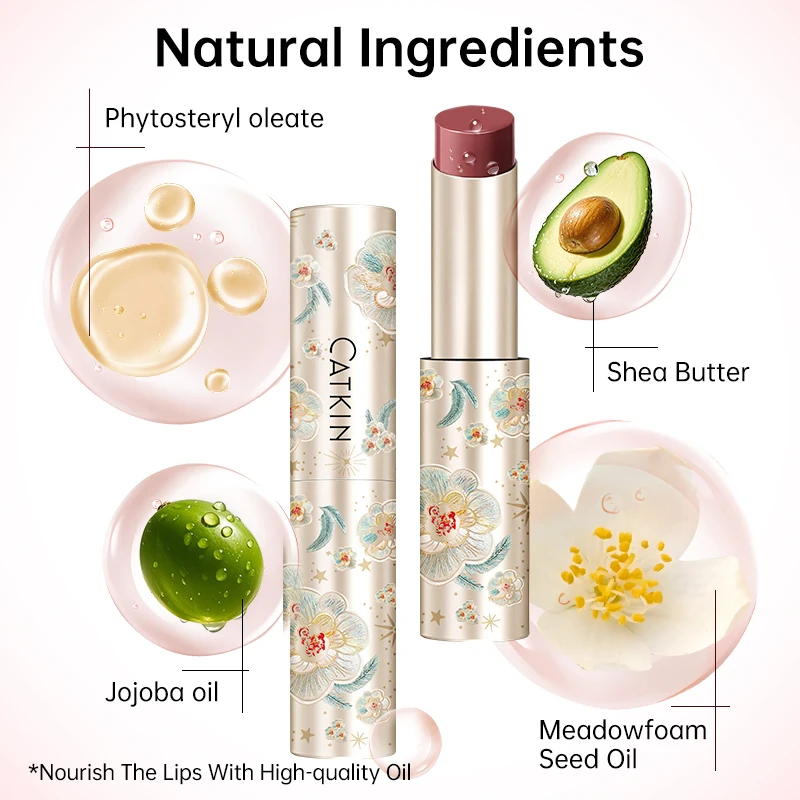 CATKIN GLOSSY LIP BALM Bálsamo labial hidratante en 6 colores vibrantes Hidratar, proteger y calmar