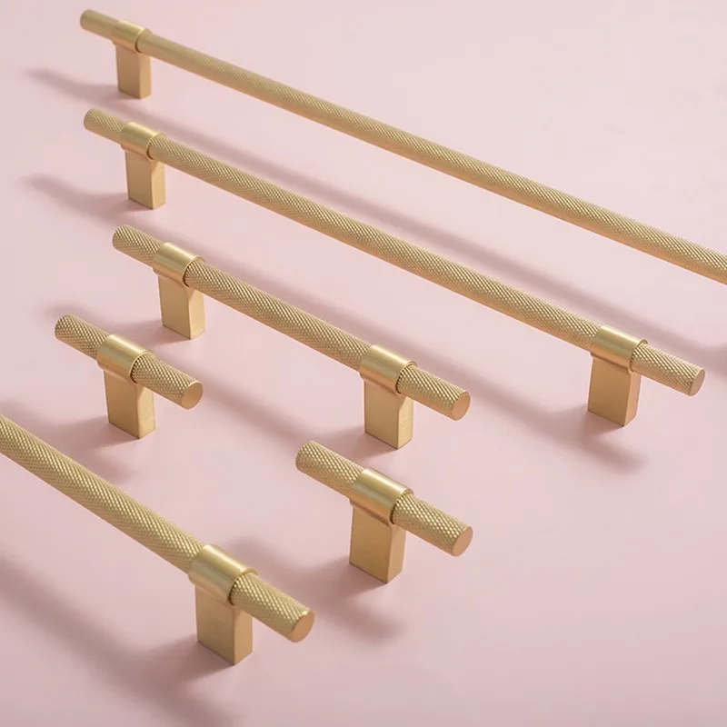 

Потрясающие 4 шт., твердые латунные ручки для мебели с накаткой, ручки для выдвижных ящиков, шкаф, кухонный комод, ручки для ТВ-шкафа