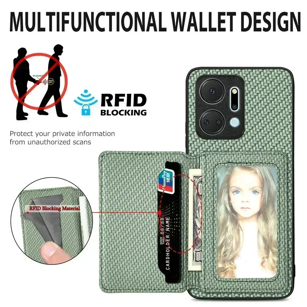 Skórzane etui na karty z technologią RFID do telefonów Motorola Moto Edge 60 Pro, 50 Fusion, 50 Neo, 70 Fusion, G86 Power, G85, G66J, G57, G56, G34, G37, G77 5G. — zdjęcie produktu 4