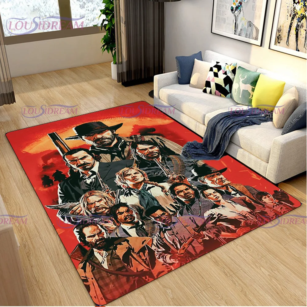 Game Red Dead Redemption 2 Carpet Characters Rugs Door Mat Home Decor Cowboy Area Carpet Living Room Bedroom Kitchen for Home