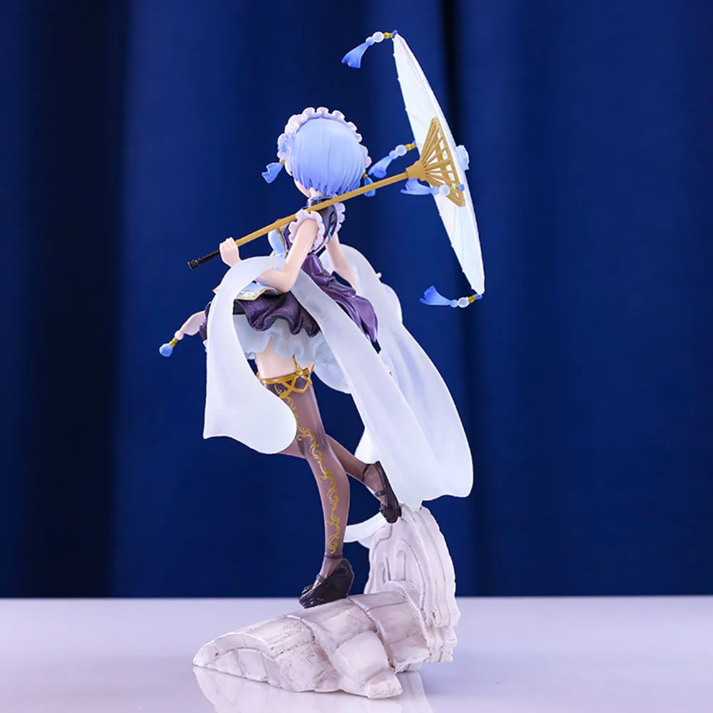 Rem Qi Lolita Qilolita Figurka kota - PVC Akcja Anime Model Zabawka dla kolekcjonerów Prezent Życie inny świat od zera