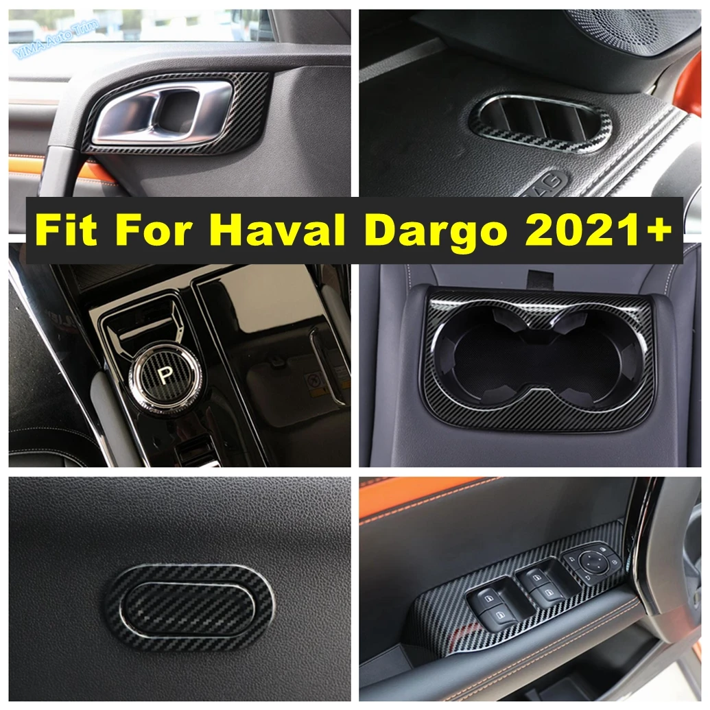 

P-level Sequins / Water Cup Frame / Side Air Outlet Cover Trim For Haval Dargo 2021 2022 Carbon Fiber Car Interior Accessories