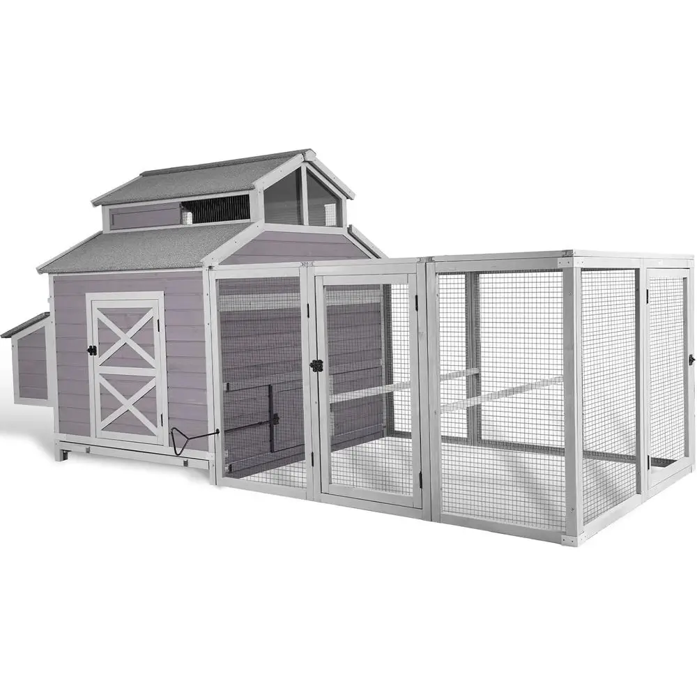 

Просторный деревянный курятник на 8-10 птиц с ограждением и местом для гнездования, 115 дюймов