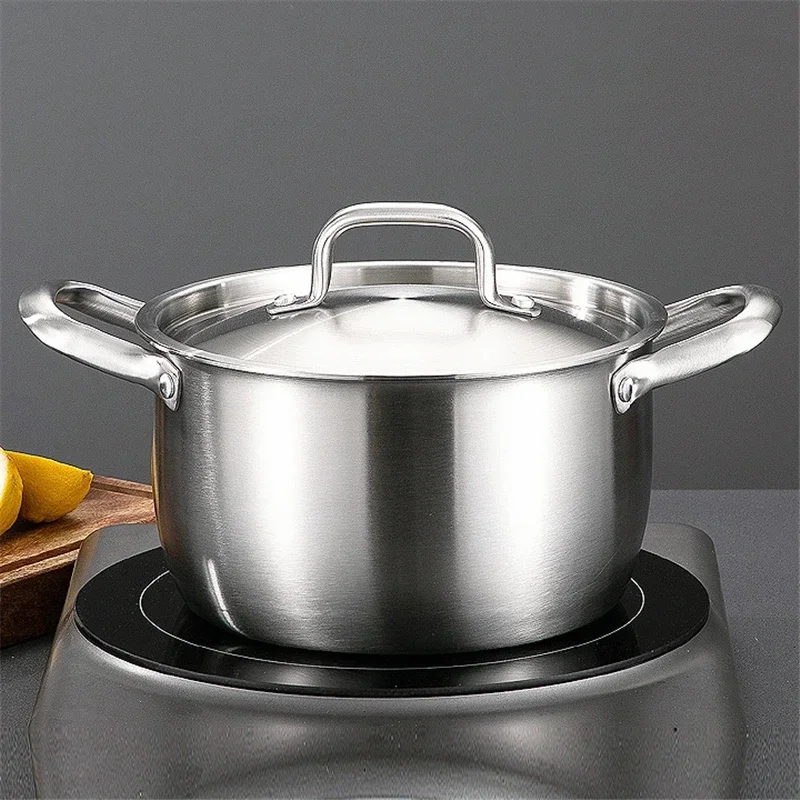 Extra thick food grade soup pot Thickened double ear pot Electromagnetic furnace gas special pot 316 stainless steel soup pots