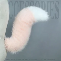 45/55/70CM Anime ręcznie robiony Cosplay pluszowy lis ogon pluszowe zwierzę Tail Party Kawaii akcesoria futrzany różowy kot ogon kostiumy rekwizyty