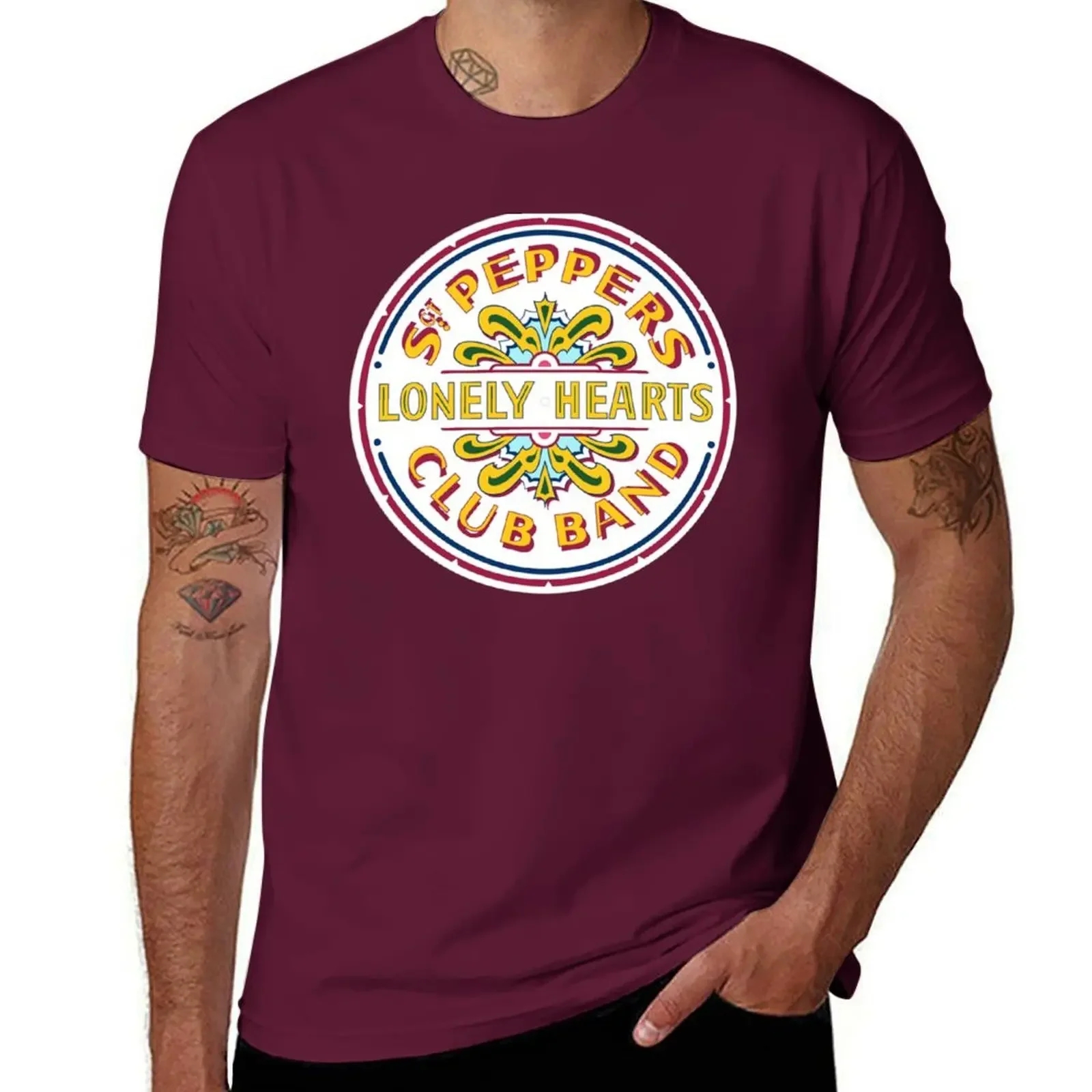 تي شيرت مطبوع عليه رسومات حيوانات للرجال ، جودة عالية ، ملابس كبيرة الحجم ، جودة عالية ، بطل ، فلفل Sgt ، رسومات