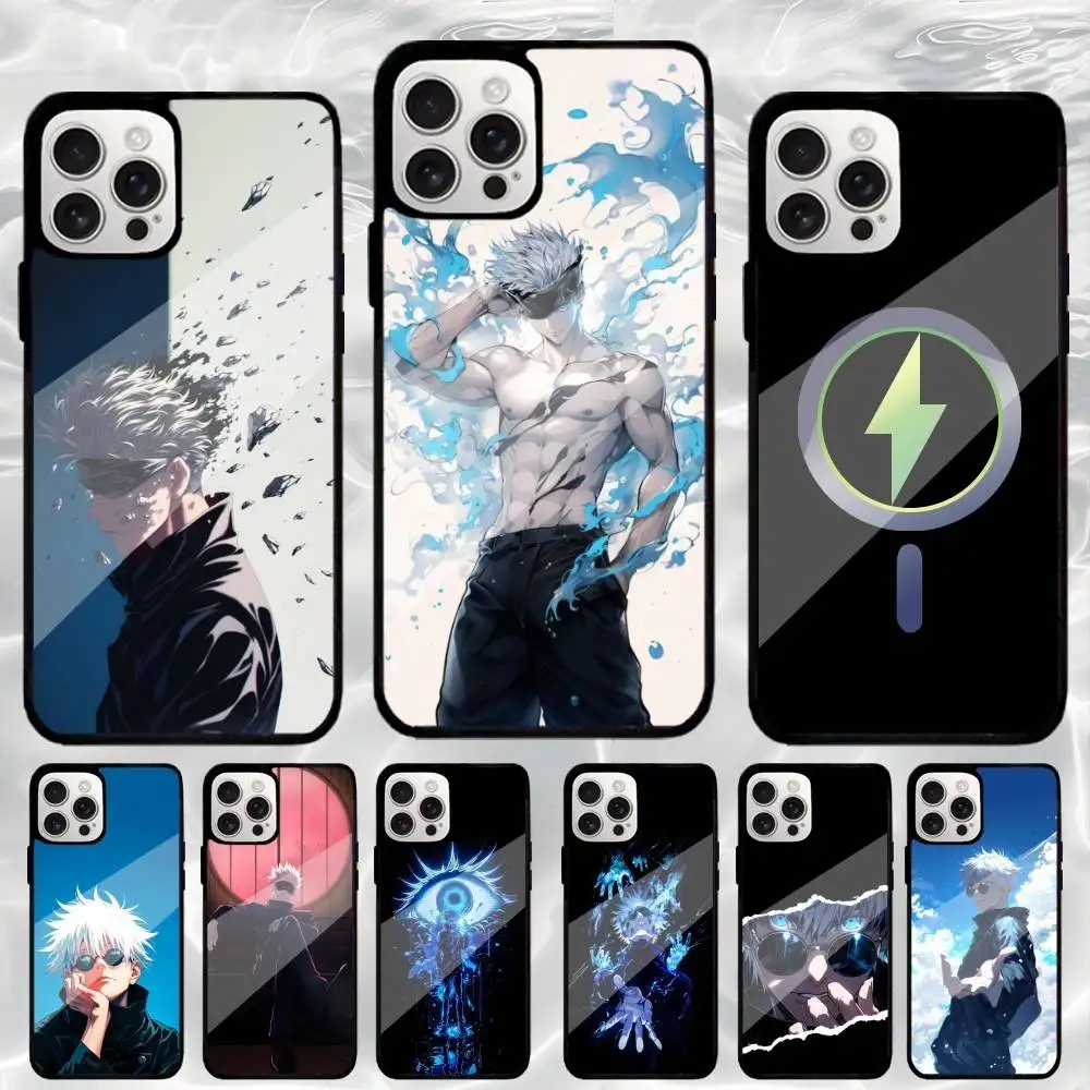 

G-Gojo Satoru Phone Case For iPhone17,16,15,14,13,12,11 Plus,Wireless charging protective case soft cover