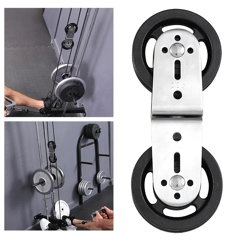 Swivel Dual Pulleys 360° Rotation Roller Double Pulley Wheel DIY Home Gym Cable Machines Pull Down Bearing Swivel Groove Wheel