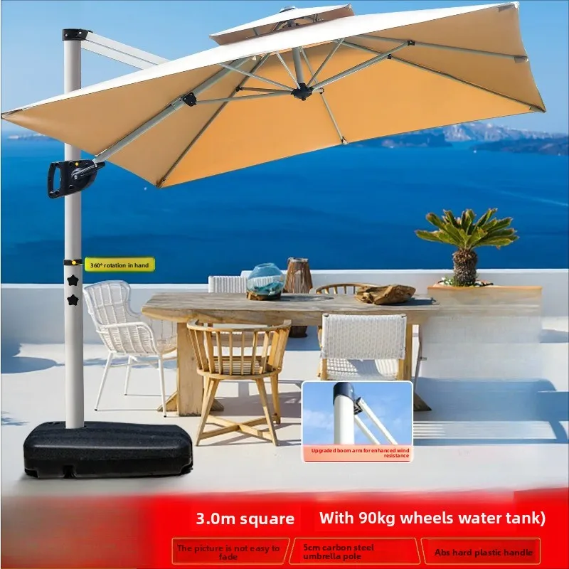 Waterproof Sunshade Cantilever Roman Umbrella Outdoor Garden Umbrella Square Oversized Heavy Duty Umbrella