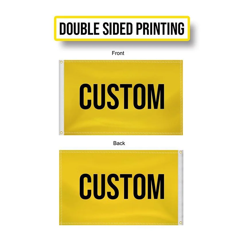 3x5ft Double Sided Flag Custom Club Logo Sport Team Banner 100D Polyester Double Stitched with Grommets Indoor Outdoor Decor