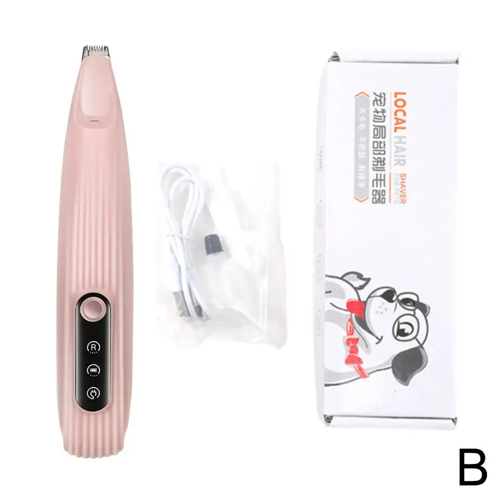 Pet Dog Electric Groomer Trimmer With Led Light Waterproof Hair Low Pet Hip Ear Paw Trimmer Shaver Foot Noise Foot Face D2h8