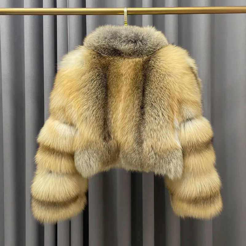 A custom fur coat for women. Fox fur coats, mink, raccoon, rex rabbit can be customized according to your requirements or pictur