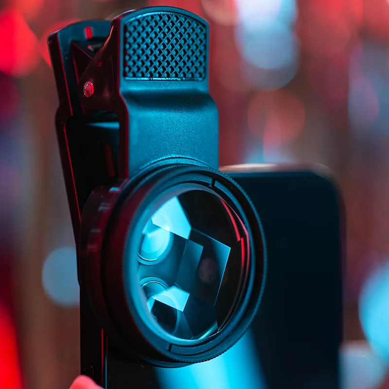 Transparant 37 mm vijfzijdig filtereffect voor mobiele telefoons Universele 37 mm externe coole selfie-fotografie- en videografielens