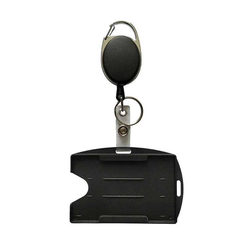 Porte-badge rétractable avec clip, porte-carte, étui à manches, horizontal, vertical, usage touristique, permis de travail, ensemble de bobine, 1 ensemble