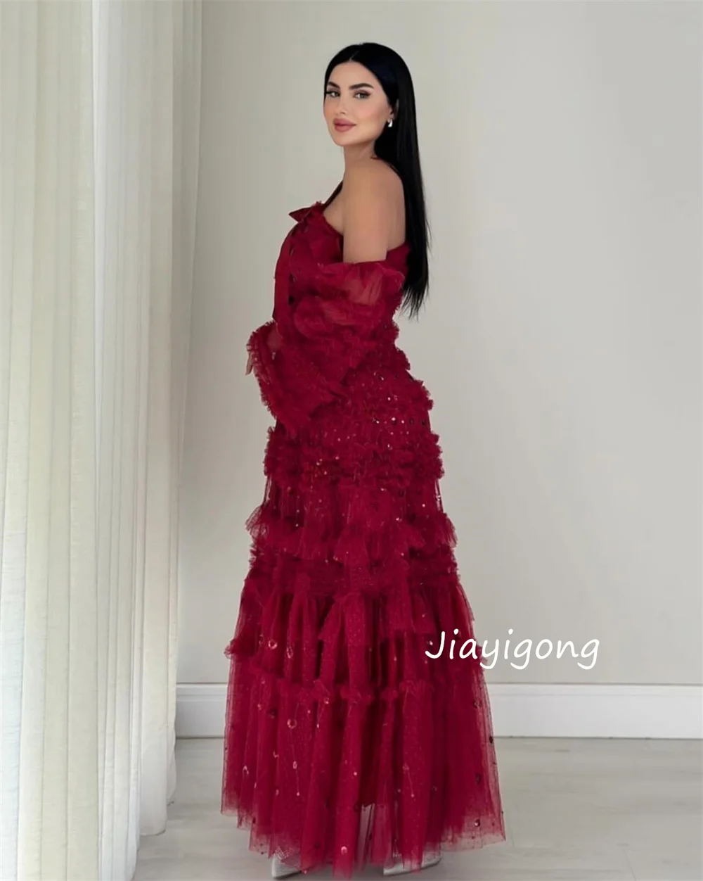 Robes de bal longues en Tulle plissé et pailleté, personnalisées, de haute qualité, ligne a, col licou, tailles à la mode disponibles, Style moderne