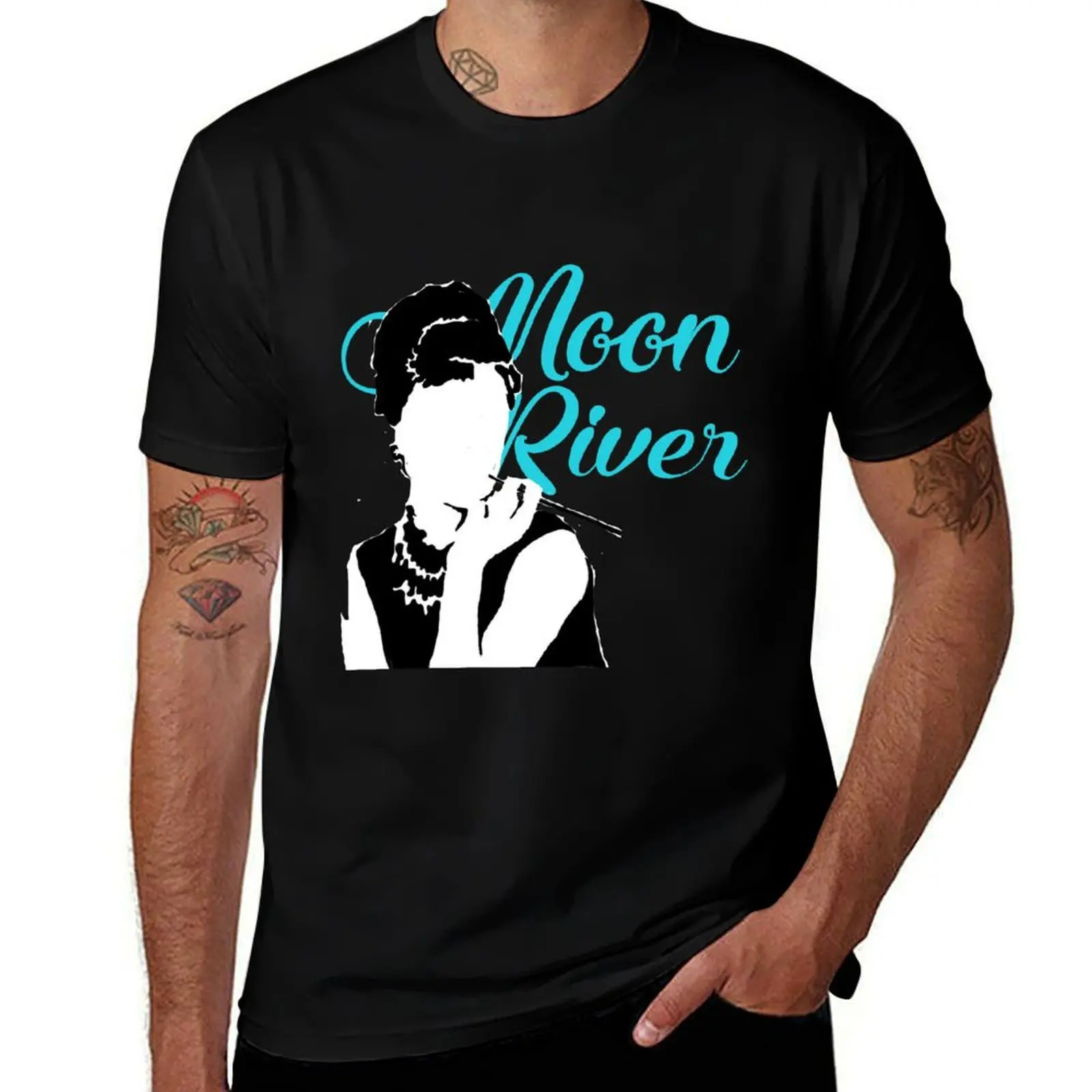 

moon river T-Shirt cotton t shirts man 100% man graphic t shirt T-Shirt